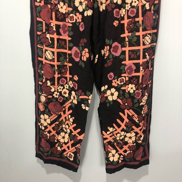 Anthropologie X Anna Sui Floral Motif Wide Leg Pants Multicolor Size 8 - Picture 10 of 13